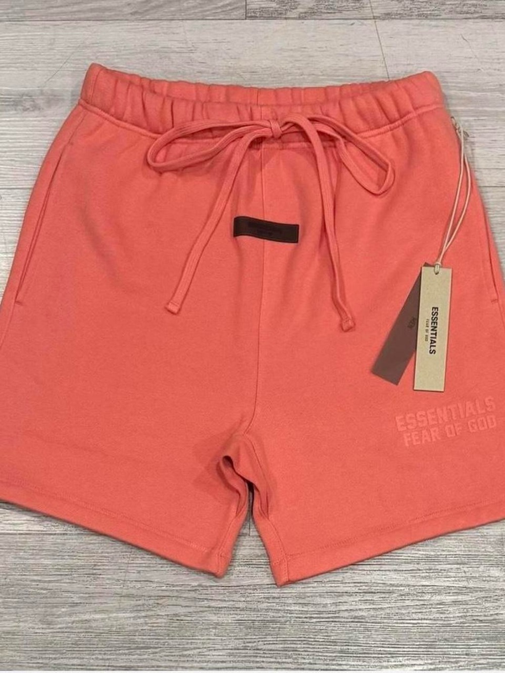 Essentials Coral Pink Drawstring Men’s Shorts